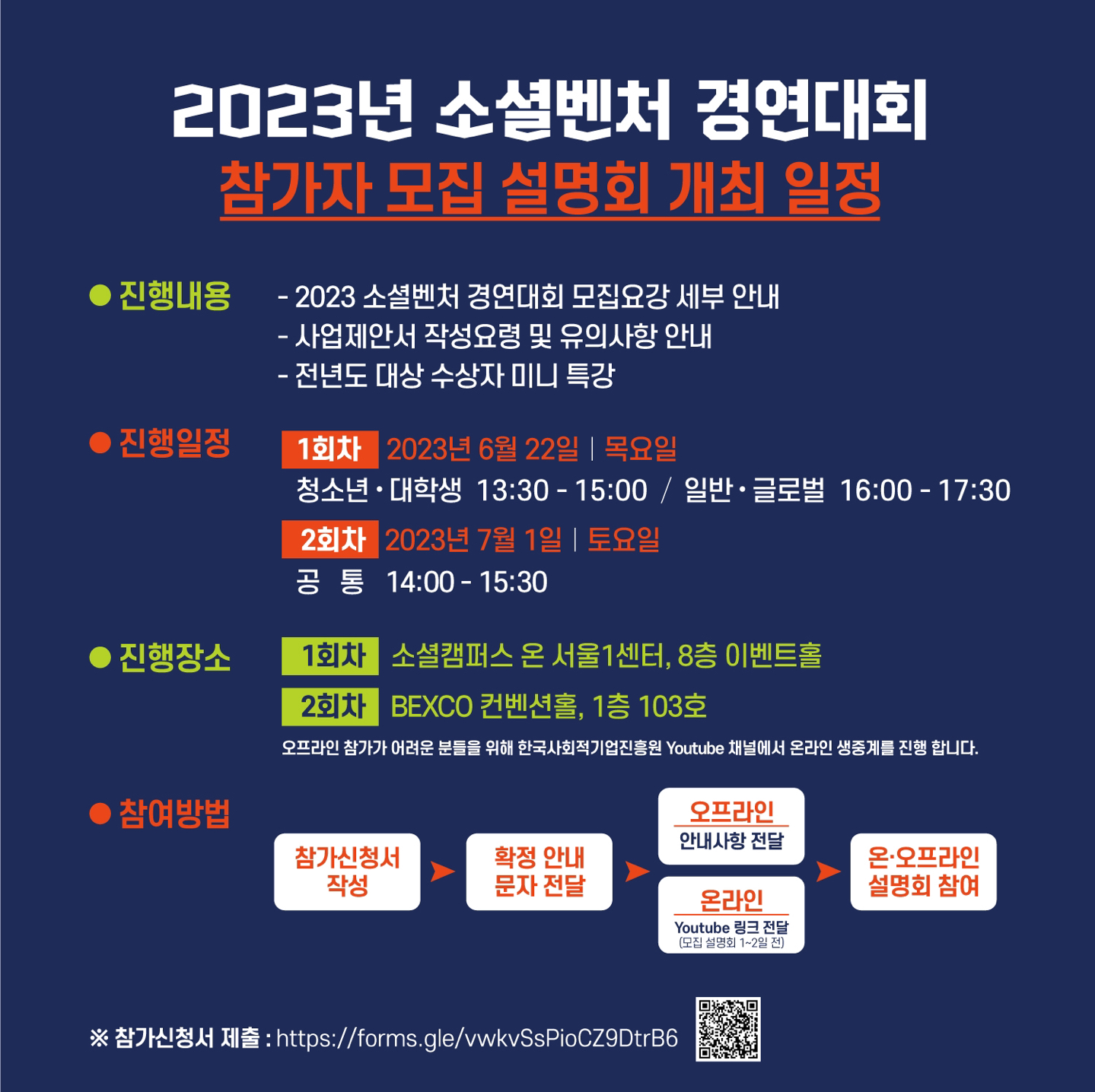 2023년 소셜벤처 경연대회 참가자 모집 설명회